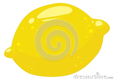 Lemon cartoon icon. Whole fruit. Fresh citrus Vector Illustration