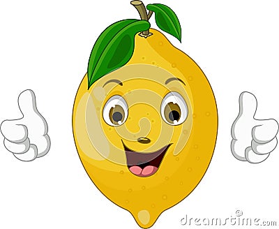 Lemon cartoon thumbs up Stock Photo