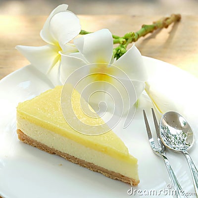 Lemon cheese pie Stock Photo