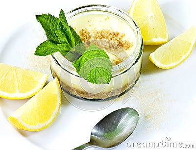 Lemon cheesecake Stock Photo