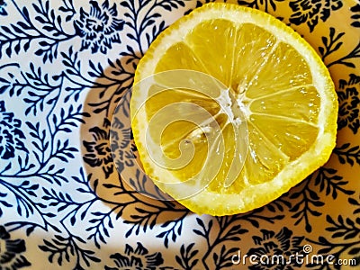 Lemon in Chinese texture Stock Photo