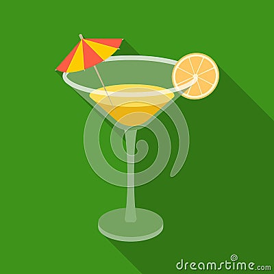 Lemon cocktail icon in flate style on white background. Brazil country symbol stock vector illustration. Vector Illustration