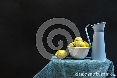 Lemon is a common name for three fragrant and sour-tasting Stock Photo