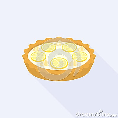 Lemon crumble tart Vector Illustration