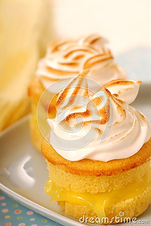 Lemon curd cupcakes Stock Photo