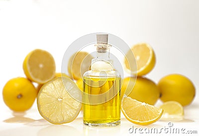 Lemon essential oil Stock Photo