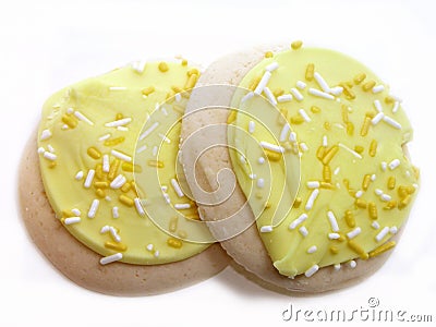 Lemon Frosted Sugar Cookies Stock Photo