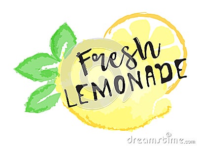 Lemon fruit label and sticker - Fresh Lemonade Vector Illustration