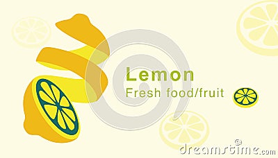 Lemon fruit, peels skin, vector Vector Illustration