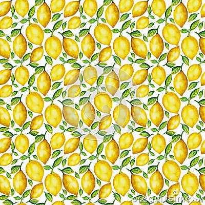 Lemon fruit seamless fabric pattern, seamless digital paper Stock Photo