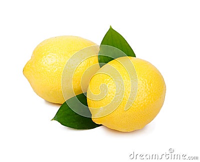 Lemon fruit on white Stock Photo