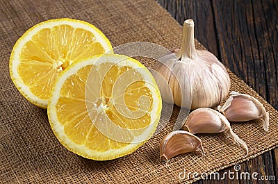 Lemon and garlic Stock Photo