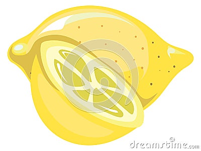 Lemon icon. Cartoon citrus. Ripe yellow fruit Vector Illustration