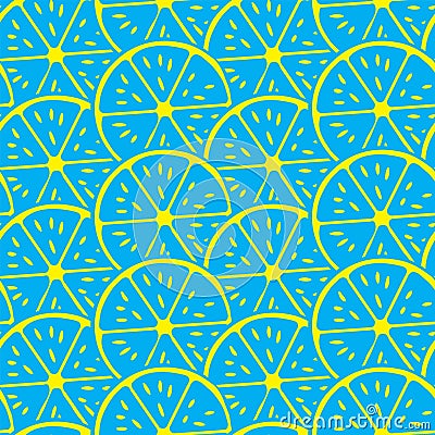 ABSTRACT LEMON SLICE SEAMLESS VECTOR PATTERN. FRESH SUMMER FEELING PATTERN Vector Illustration