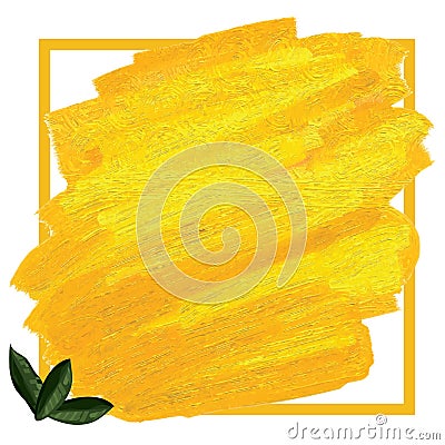 Lemon leaves color frame Vector Illustration