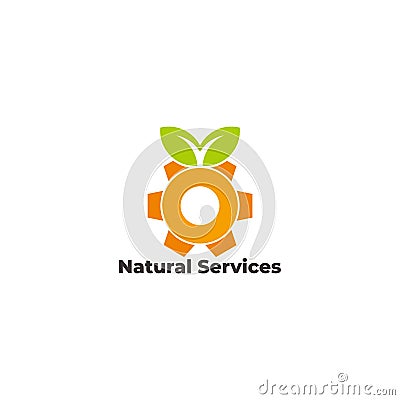 Lemon mechanical system service symbol logo vector Vector Illustration