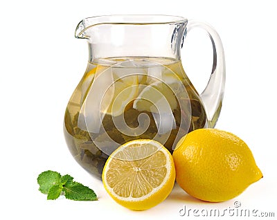 Lemon-mint drink Stock Photo