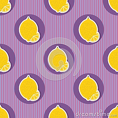 Lemon pattern. Seamless texture with ripe lemons Vector Illustration