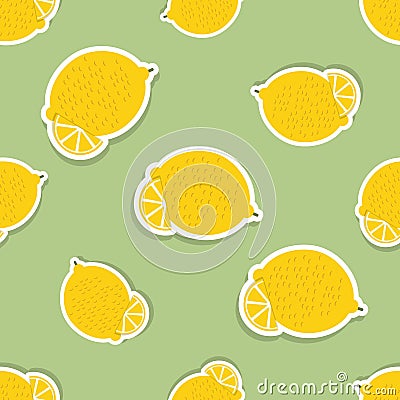 Lemon pattern. Seamless texture with ripe lemons Vector Illustration