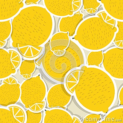 Lemon pattern. Seamless texture with ripe lemons Vector Illustration