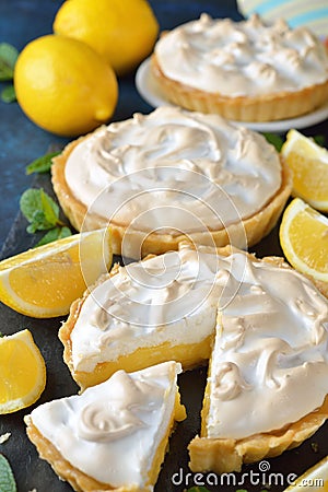 Lemon pie with meringue Stock Photo
