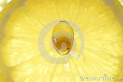 Lemon and pill - vitamin concept Stock Photo