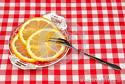 Lemon on a plate Stock Photo