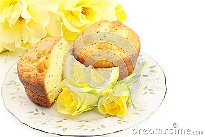 Lemon Poppy Seed Muffins Stock Photo