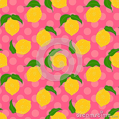 Lemon seamless background. Vector Illustration