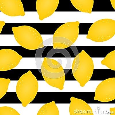 Lemon seamless pattern. Vector illustration Vector Illustration