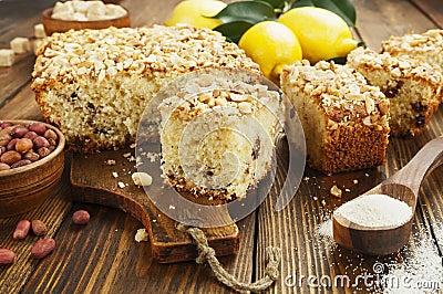 Lemon semolina cake Stock Photo