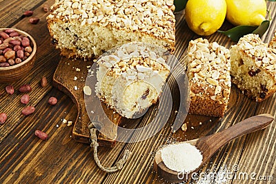Lemon semolina cake Stock Photo
