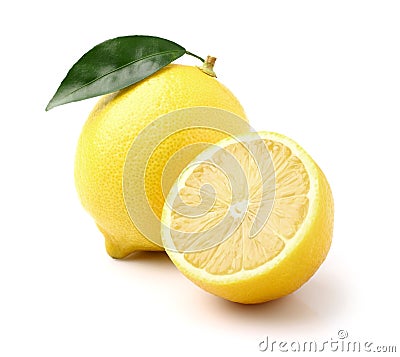 Lemon with slice Stock Photo