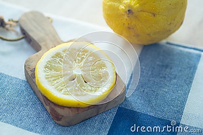 Lemon slice creative healthy food Stock Photo