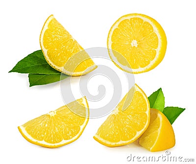 Lemon slice isolated on white Stock Photo