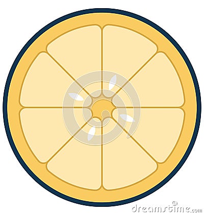 Lemon Slice Vector Icon Isolated Icon customized and editable Vector Illustration