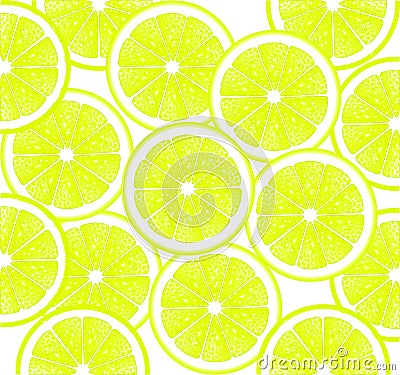 Lemon Slices Background Design Vector Illustration