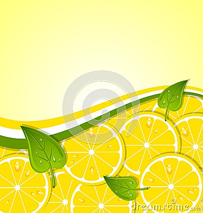 Lemon slices template Vector Illustration