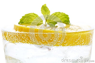 Lemon soda mint fresh drink summer refreshment isolated Stock Photo