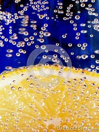 Lemon In Sparkling Water 2 Stock Photo