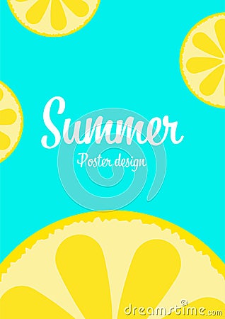 lemon summer tropical fresh fruit vector background,happiness holiday poster advertising banner background,enjoy summer concept Vector Illustration