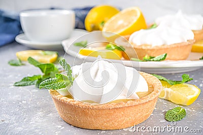 Lemon tartlets, mini tart cakes Stock Photo