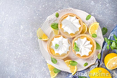 Lemon tartlets, mini tart cakes Stock Photo