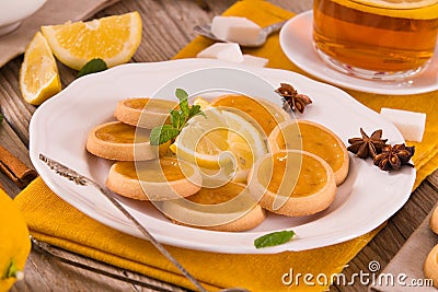 Lemon tartlets. Stock Photo