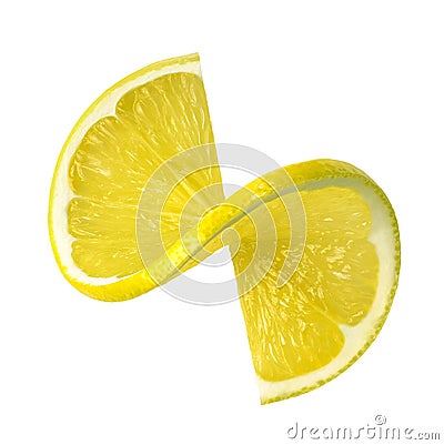 Lemon twist slice isolated on white background Stock Photo