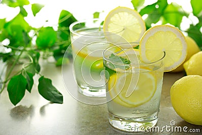 Lemon water Stock Photo