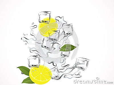 Lemon water Vector Illustration