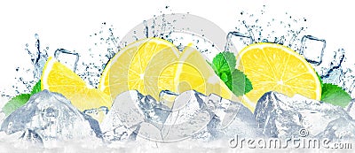 Lemon water splash Stock Photo