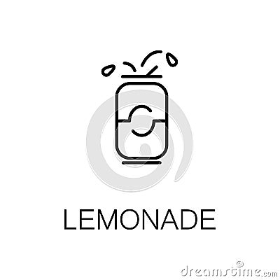 Lemonade flat icon or logo for web design. Vector Illustration