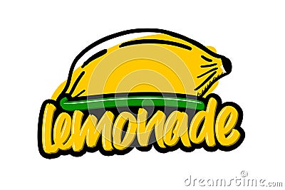 Lemonade hand drawn modern brush lettering Cartoon Illustration